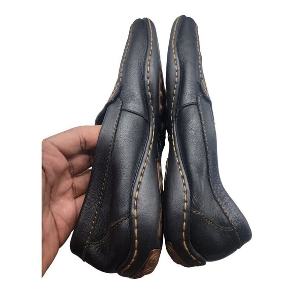 BORN Shoes Men Size 9 Black Harmon Loafers Pebbled Leather Driving Moc Comfort - Picture 8 of 10